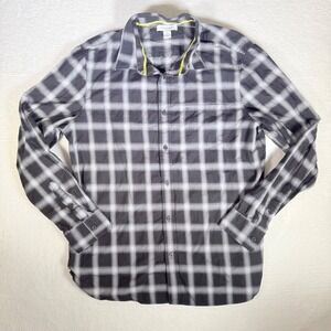 Calvin Klein Men's Long Sleeve Plaid Button Down Shirt Gray Size L‎ Cabincore
